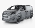 Peugeot Expert Panel Van L2 with HQ interior 2019 3d model wire render