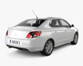 Peugeot 301 with HQ interior 2016 3D 모델  back view