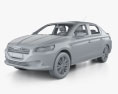 Peugeot 301 with HQ interior 2016 3D модель clay render