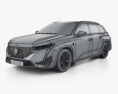 Peugeot 308 SW GT 2024 3D 모델  wire render