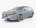 Peugeot 308 SW GT 2024 3Dモデル clay render