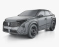 Peugeot 3008 e 2024 3D模型 wire render