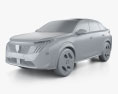 Peugeot 3008 e 2024 Modelo 3D clay render