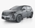 Peugeot 5008 2020 3D-Modell wire render