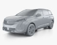 Peugeot 5008 2020 3D 모델  clay render