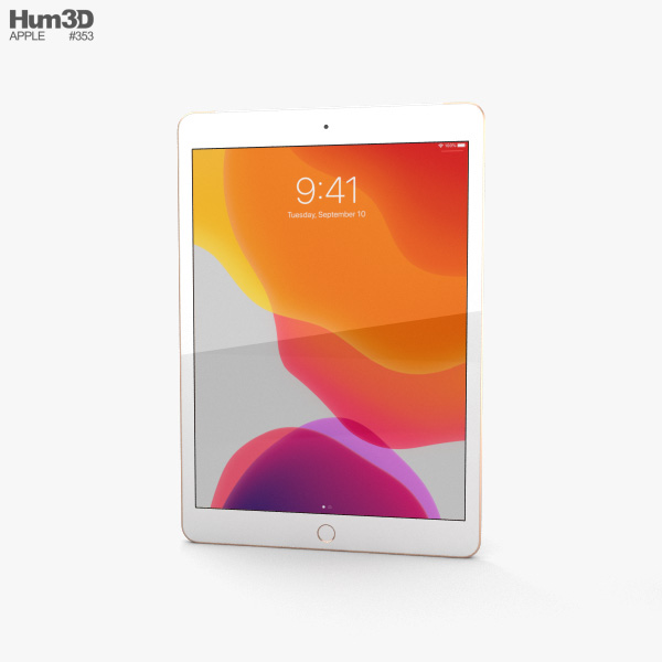 Apple iPad 10.2 Cellular Gold 3D 모델 
