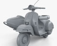 Piaggio Vespa PX 200 Sidecar 1998 3D 모델  clay render