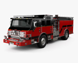 3D model of Pierce E402 Pumper Fire Truck 2018