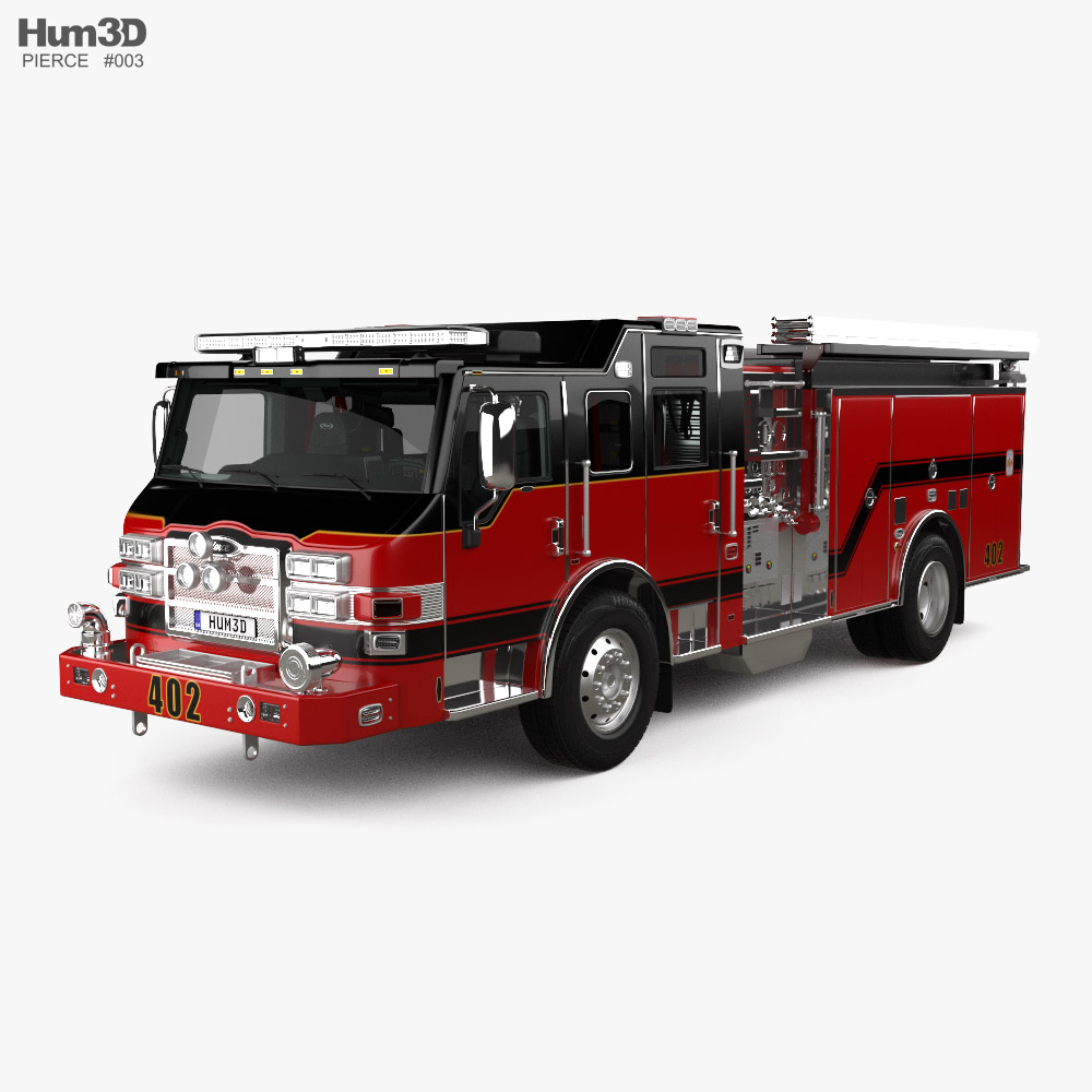 Pierce Vienna Pumper Fire Truck E402 with HQ interior 2017 3D model