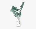 Eucalyptus Stems in Glass Vase 3D-Modell