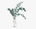 Eucalyptus Stems in Glass Vase 3d model