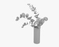 Eucalyptus Stems in Glass Vase 3D-Modell