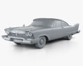 Plymouth Fury coupe Christine 1958 3d model clay render