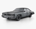 Pontiac Grand LeMans 세단 1976 3D 모델  wire render