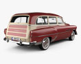 Pontiac Chieftain Deluxe 旅行車 1953 3D模型 后视图