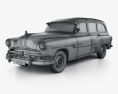 Pontiac Chieftain Deluxe Giardinetta 1953 Modello 3D wire render
