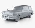 Pontiac Chieftain Deluxe 스테이션 왜건 1953 3D 모델  clay render