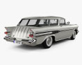 Pontiac Star Chief Custom Safari 2门 1957 3D模型 后视图
