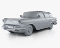 Pontiac Star Chief Custom Safari дводверний 1957 3D модель clay render