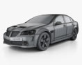 Pontiac G8 GT 2009 3D模型 wire render