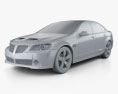 Pontiac G8 GT 2009 Modello 3D clay render