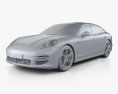 Porsche Panamera 2010 3d model clay render