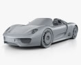 Porsche 918 spyder 2013 3d model clay render