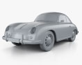 Porsche 356A coupe 1959 3d model clay render
