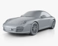 Porsche 911 Carrera S Coupe 2012 3Dモデル clay render