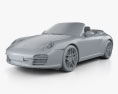 Porsche 911 Carrera S cabriolet 2012 3d model clay render