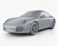 Porsche 911 Carrera 4 Coupe 2012 3d model clay render