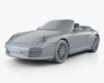 Porsche 911 Carrera 4 cabriolet 2012 3d model clay render
