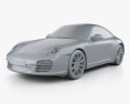 Porsche 911 Carrera 4S Coupe 2012 3D模型 clay render