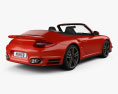 Porsche 911 Turbo 敞篷车 2012 3D模型 后视图