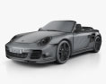 Porsche 911 Turbo 敞篷车 2012 3D模型 wire render