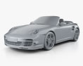 Porsche 911 Turbo cabriolet 2012 Modèle 3d clay render