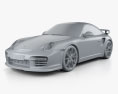 Porsche 911 GT2RS 2012 3Dモデル clay render