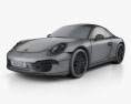 Porsche 911 Carrera 敞篷车 2015 3D模型 wire render