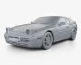 Porsche 944 купе 1991 3D модель clay render