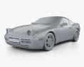 Porsche 944 カブリオレ 1991 3Dモデル clay render