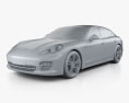 Porsche Panamera 2014 3d model clay render