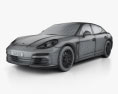 Porsche Panamera 4S 2016 3D模型 wire render