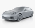 Porsche Panamera 4 2016 3d model clay render