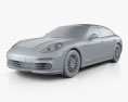 Porsche Panamera S E-Hybrid 2016 3d model clay render