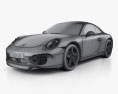Porsche 911 (991) Carrera 50th Anniversary Edition 2016 3D模型 wire render