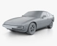 Porsche 924 1976 3D модель clay render