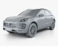 Porsche Macan Turbo 2017 3D模型 clay render