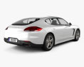 Porsche Panamera Disel 2016 3D模型 后视图
