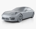 Porsche Panamera Turbo 2016 3D模型 clay render