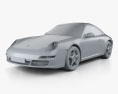 Porsche 911 Carrera (997) 2009 3d model clay render